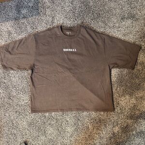 YoungLA Brown Short Sleeve Tee with White Chest Logo